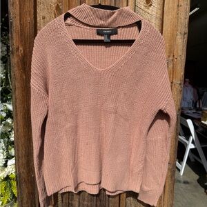 Forever 21 Dusty Pink V-Neck Sweater